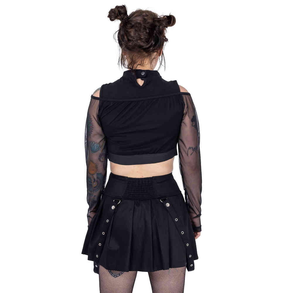 Poizen Industries - REBELLIOUS Korte rok - Zwart
